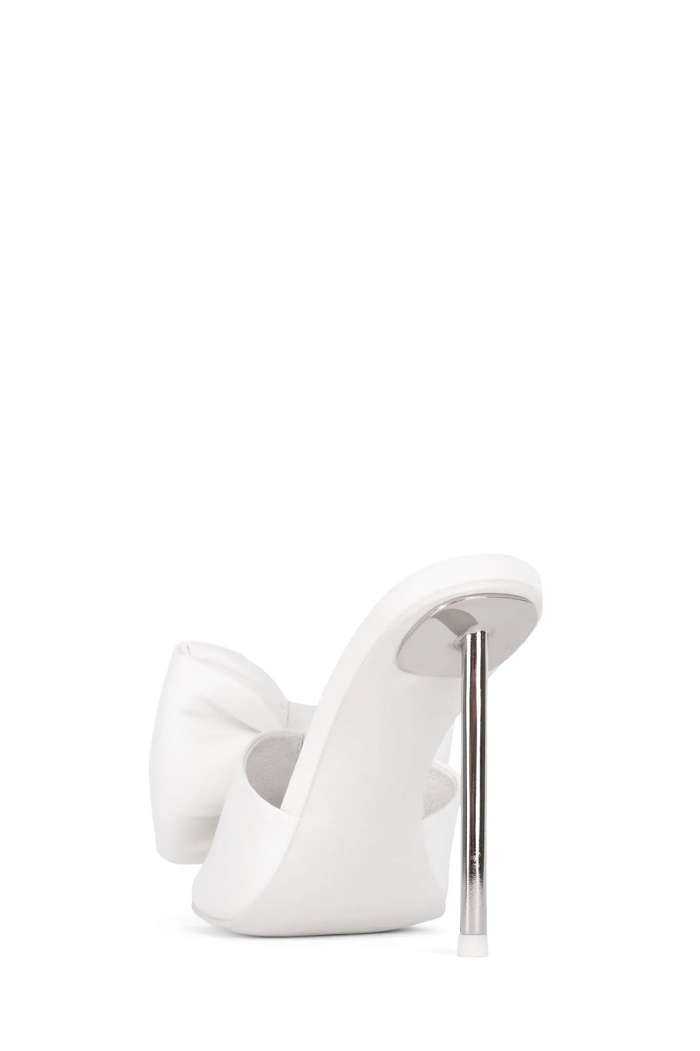 Bow-Down Pin-Heeled White Squared Sandal Mules Jeffrey Flexible Flexible Gold Campbell Toe Open