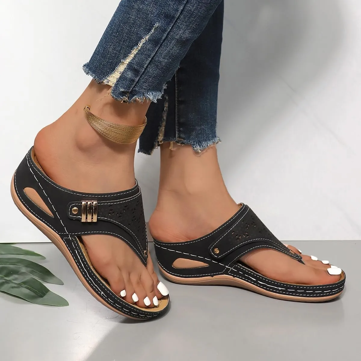 Breathable Mesh Sports Sandals with Non-slip Sole, Comfy Orthopedic Women’s Open Toe Beach Casual Walking Shoe