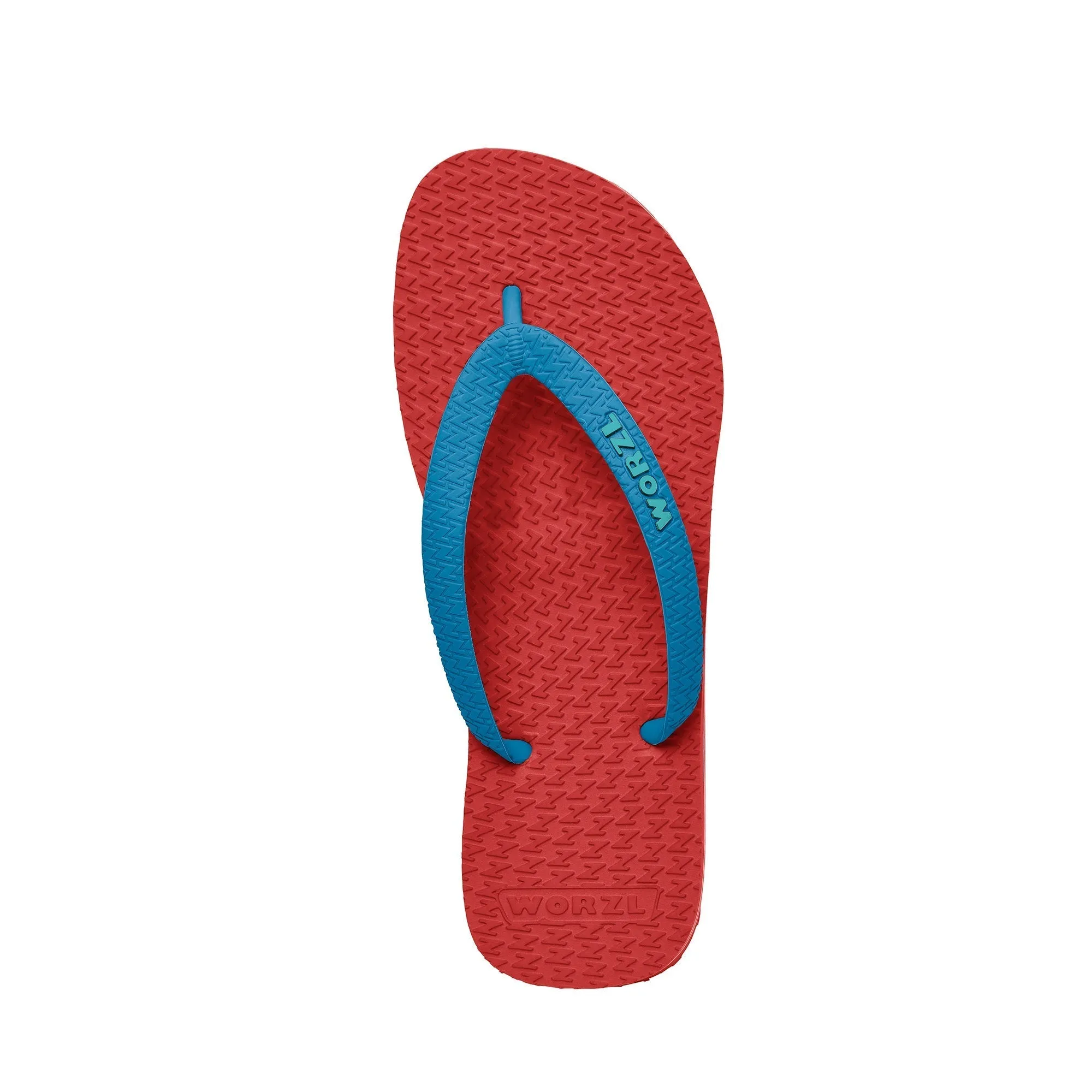 BRIGHT RED - Mens non plastic, biodegradable, rubber flip flops made in the UK.