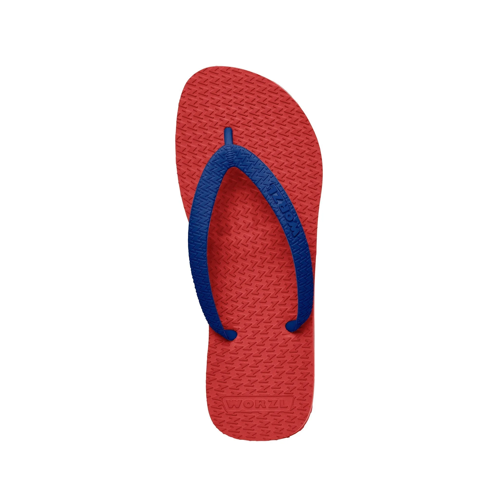 BRIGHT RED - Mens non plastic, biodegradable, rubber flip flops made in the UK.
