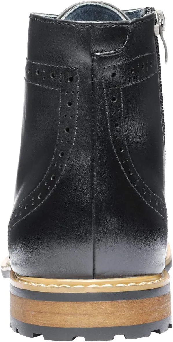Bruno Marc Men's Dress Ankle Motorcycle Boots
