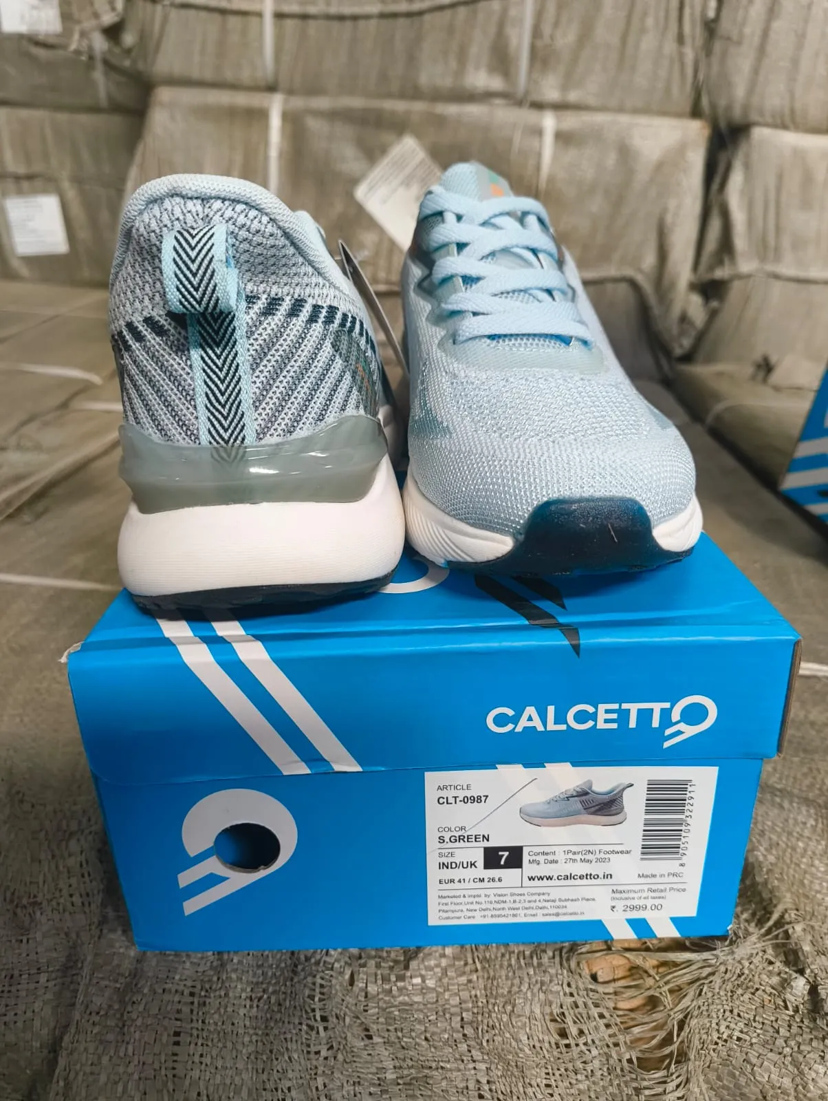 Calcetto Lightweight Lifstyle Men'S Running Sports Shoes CLT-0987 SEA GREEN