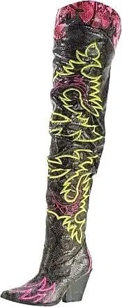 Cape Robbin | HILDA OVER THE KNEE THIGH HIGH CHUNKY LOW HEELED BOOTS-ANIMAL
