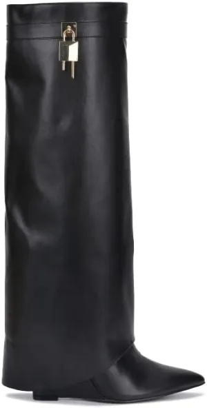 Cape Robbin Women's Pointed Toe Wedge Heel Knee High Boots Valeri