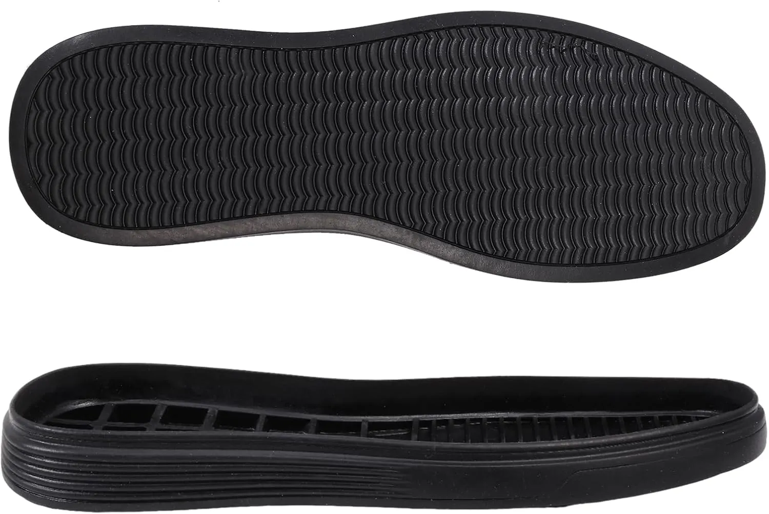 CHGCRAFT Full Soles Rubber Replacement DIY Repair Wear Resistant Raised Grain Repair Sole Pad for Sneakers, DIY Shoes, Black, 1 Pair, 302x107x23mm