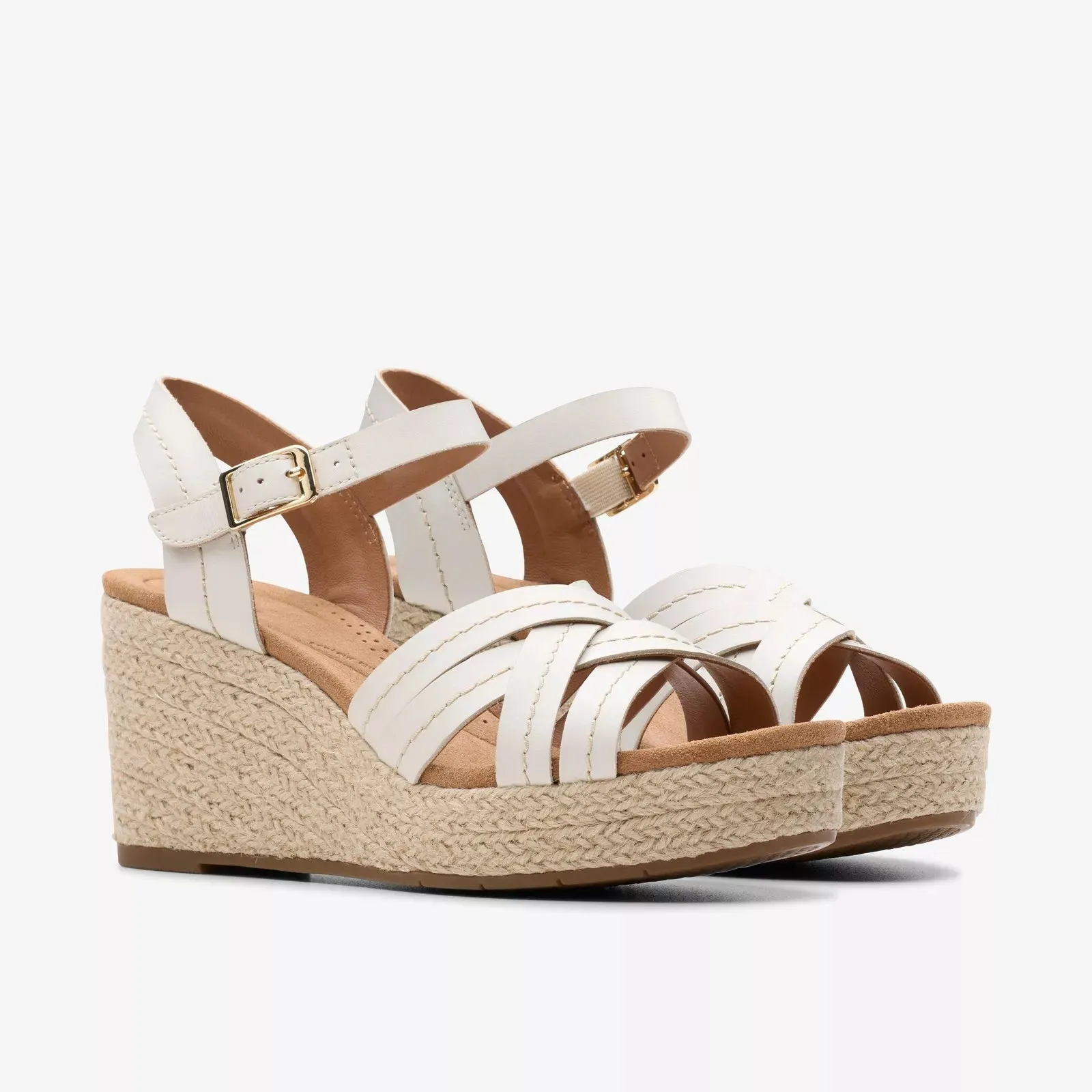 Clarks Women's Sabina Strap Cream Leather 26181464