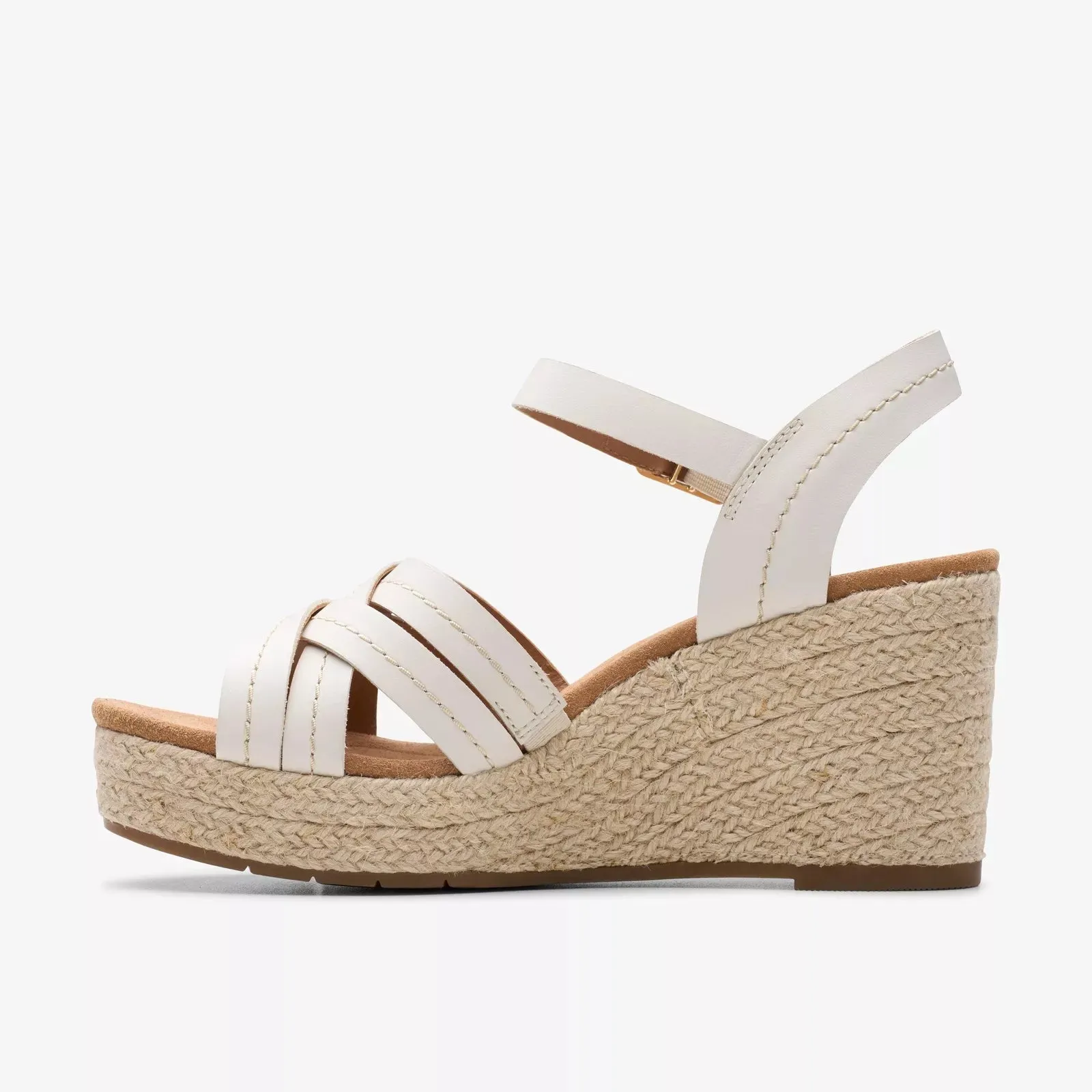 Clarks Women's Sabina Strap Cream Leather 26181464