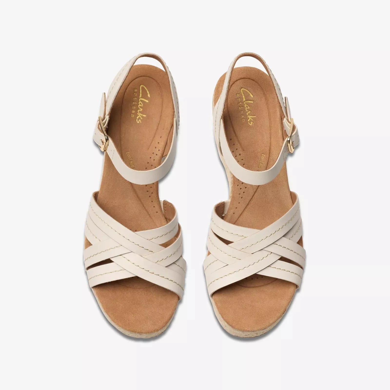 Clarks Women's Sabina Strap Cream Leather 26181464