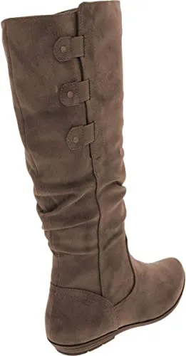 Cliffs by White Mountain Felisa Flat Knee-High Boots, Brown, 5 US