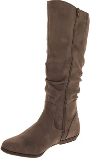 Cliffs by White Mountain Felisa Flat Knee-High Boots, Brown, 5 US