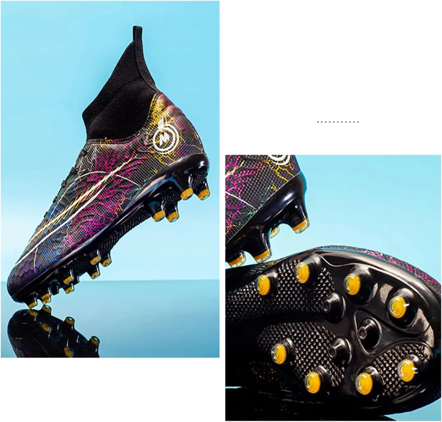Competitive Unisex Soccer Shoes Men Women Indoor Outdoor Football Boots Athletic Turf Team Cleat Running Sports Lightweight Breathable Anti-Skid Damping Shoes