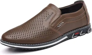 COSIDRAM Mens Casual Shoes Slip on Loafers Lightweight Hollow Out Breathable Male Shoes