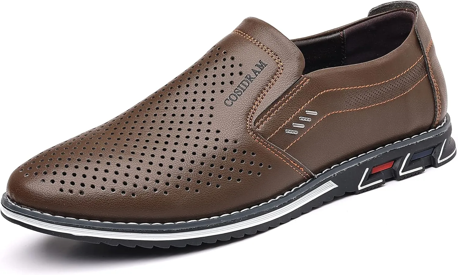 COSIDRAM Mens Casual Shoes Slip on Loafers Lightweight Hollow Out Breathable Male Shoes