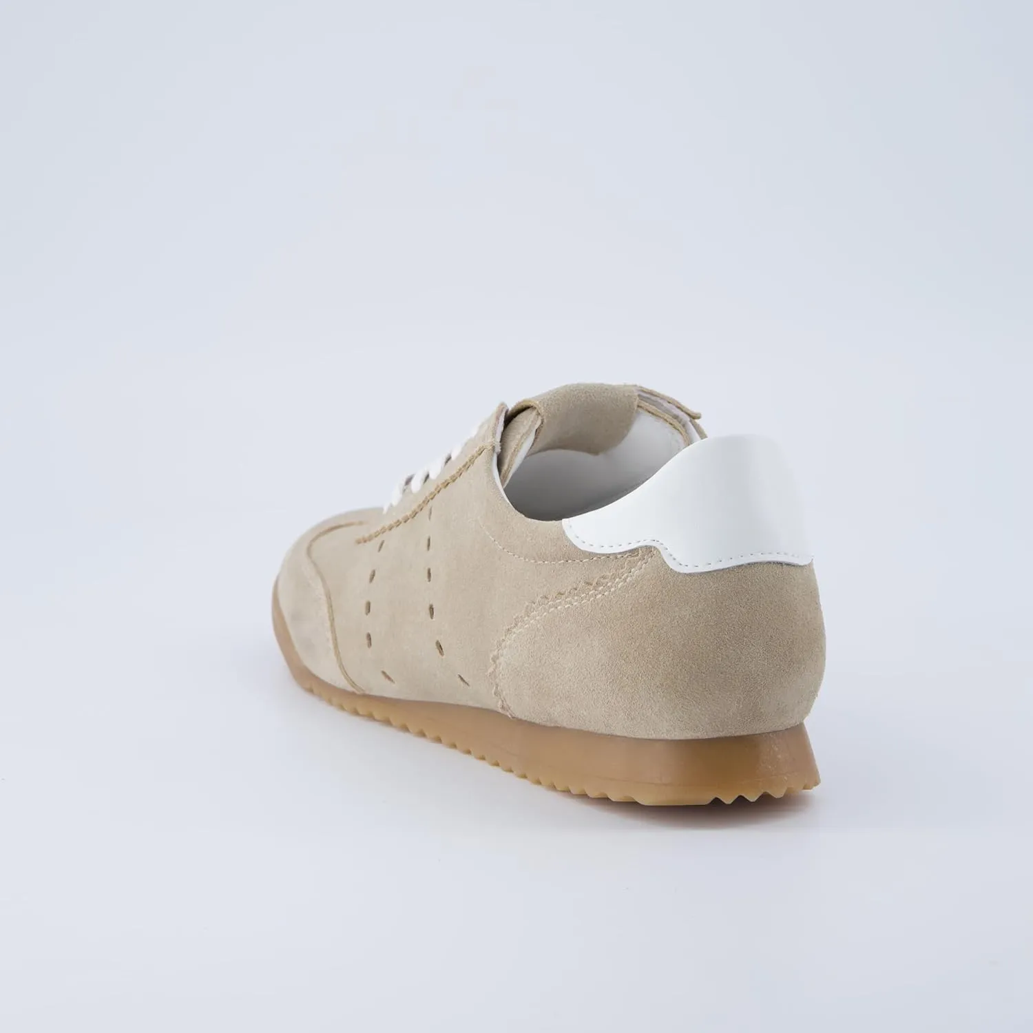 CUSHIONAIRE Tick Tock Women's Genuine Leather Lace-Up Casual Sneaker – Retro-Inspired Walking Shoe with Gum Rubber Outsole, Cushioned Arch Support, Lightweight Low Top Trainer