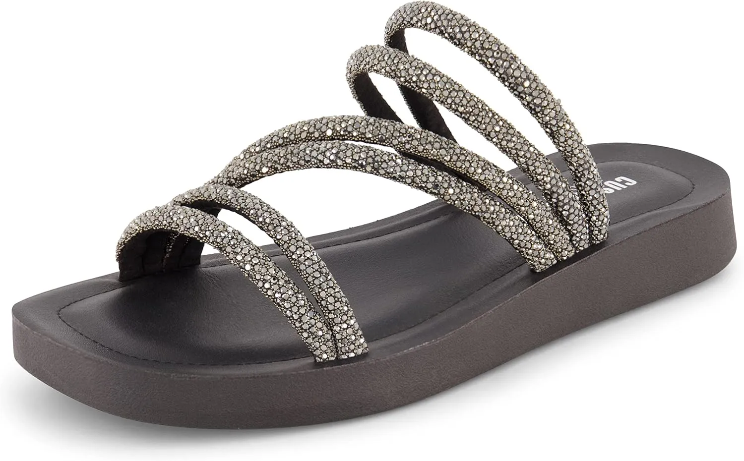 CUSHIONAIRE Women's Athena rhinestone sandal  Memory Foam