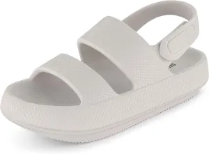CUSHIONAIRE Women's Fuji sandal with adjustable strap and  Comfort