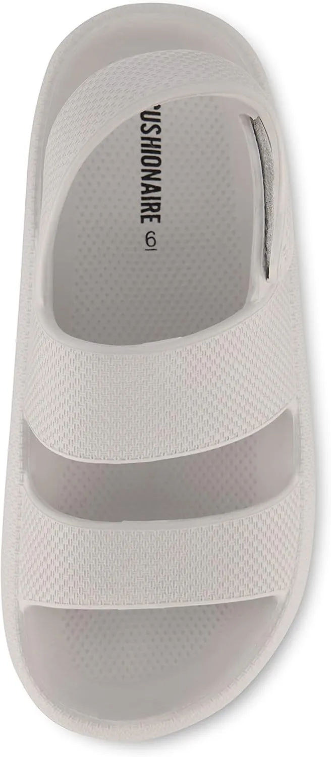 CUSHIONAIRE Women's Fuji sandal with adjustable strap and  Comfort