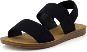 CUSHIONAIRE Women's Gabi stretch linen sandal  Memory Foam padding