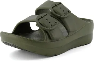 CUSHIONAIRE Women's Mesa recovery slide sandal with  Comfort