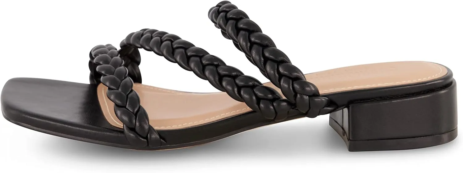 CUSHIONAIRE Women's Newton braided low block heel sandal  Memory Foam and Wide Widths Available