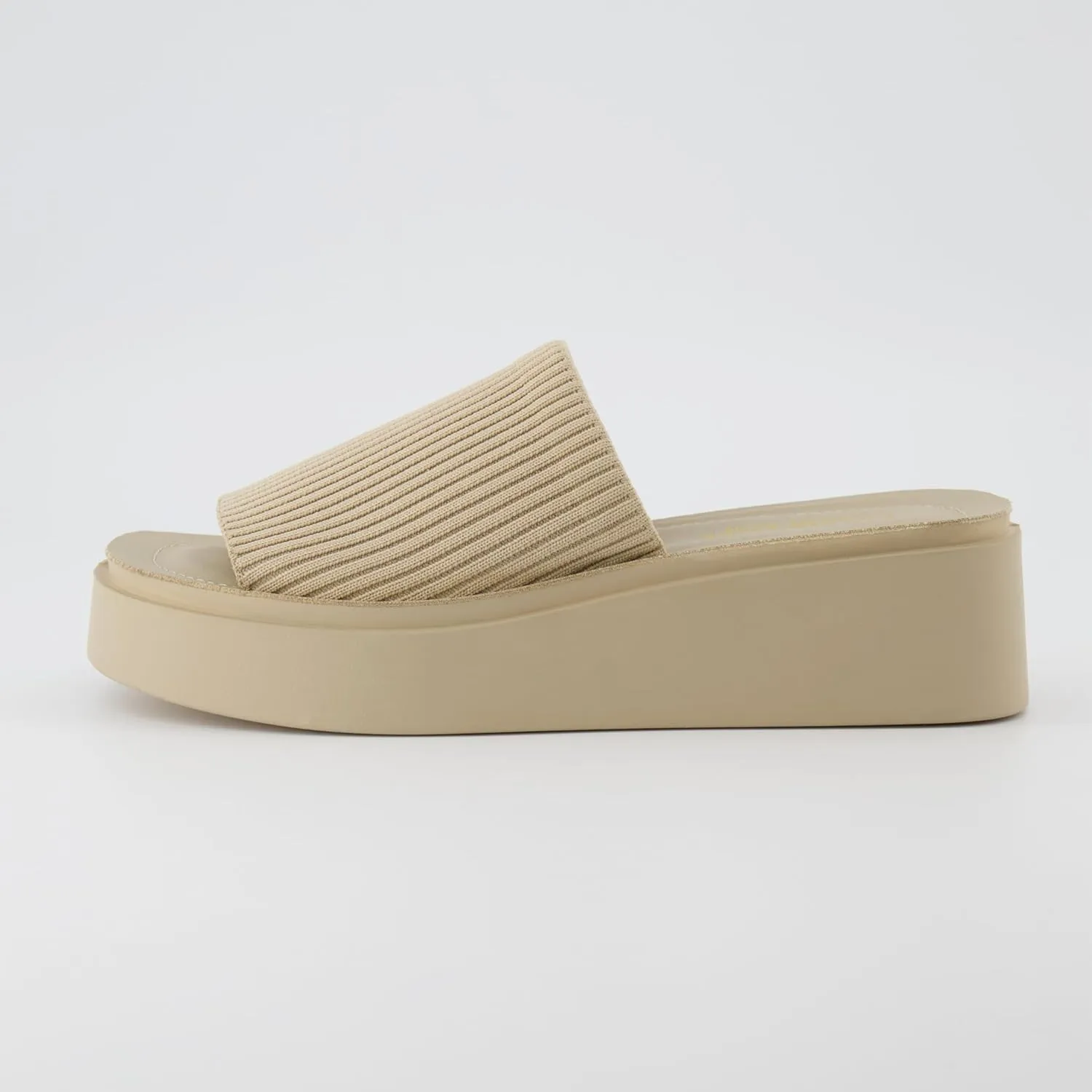 CUSHIONAIRE Women's Pim knit platform sandal with  Memory Foam