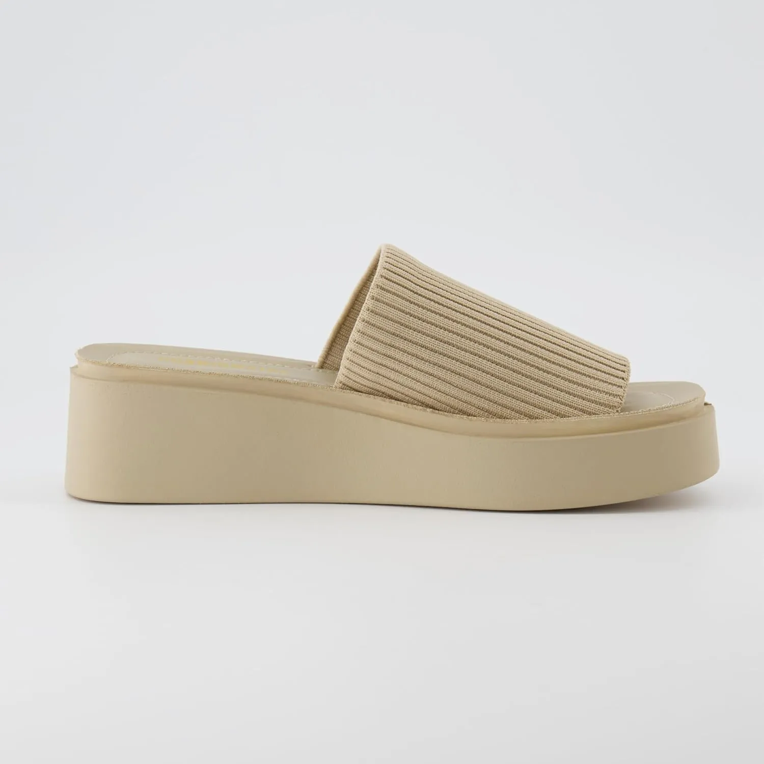CUSHIONAIRE Women's Pim knit platform sandal with  Memory Foam