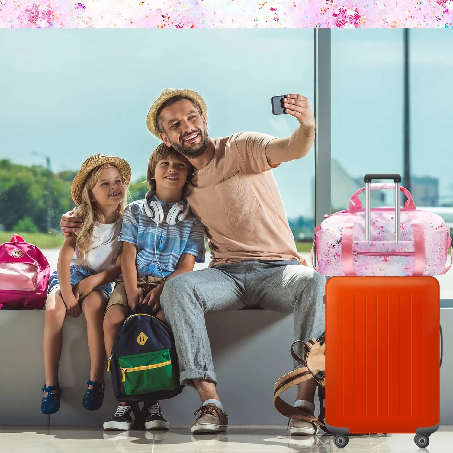 Dance Bag Girls, Cute Duffle bag for Girls, Gymnastics Sports Bag for Kids with Shoe Compartments