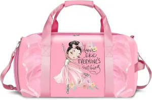 Dance Bag Girls, Cute Duffle bag for Girls, Gymnastics Sports Bag for Kids with Shoe Compartments