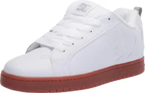 DC Men's Court Graffik Casual Low Top Skate Shoe Sneaker, White/Gum, 18 D M US
