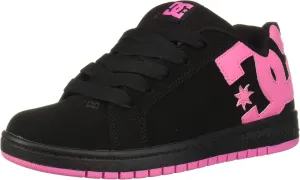 DC Unisex-Child Court Graffik Low Top Skate Shoe Sneaker, Black/Pink, 11 M M US Big Kid