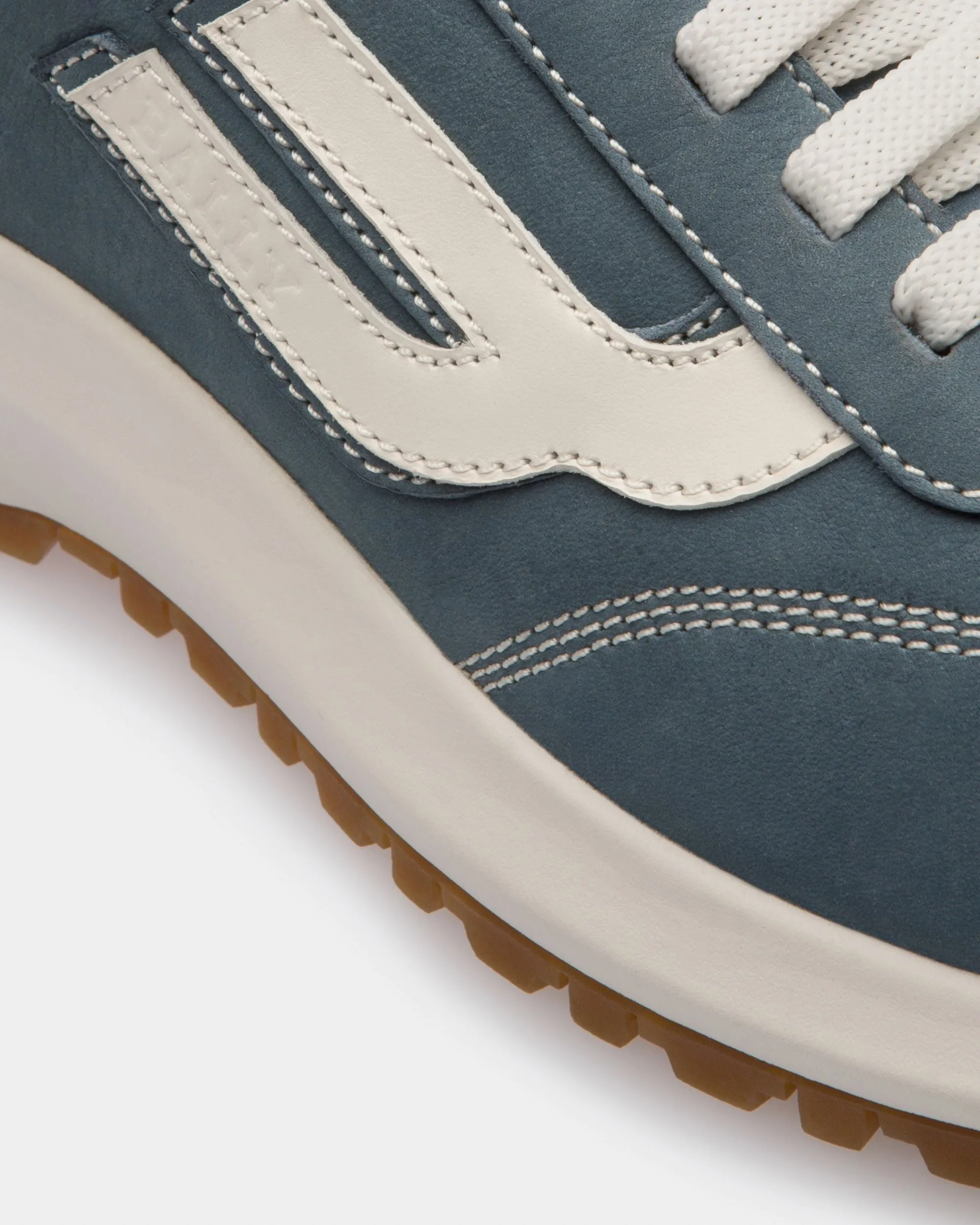 Demyl Leather Sneakers In Blue & White