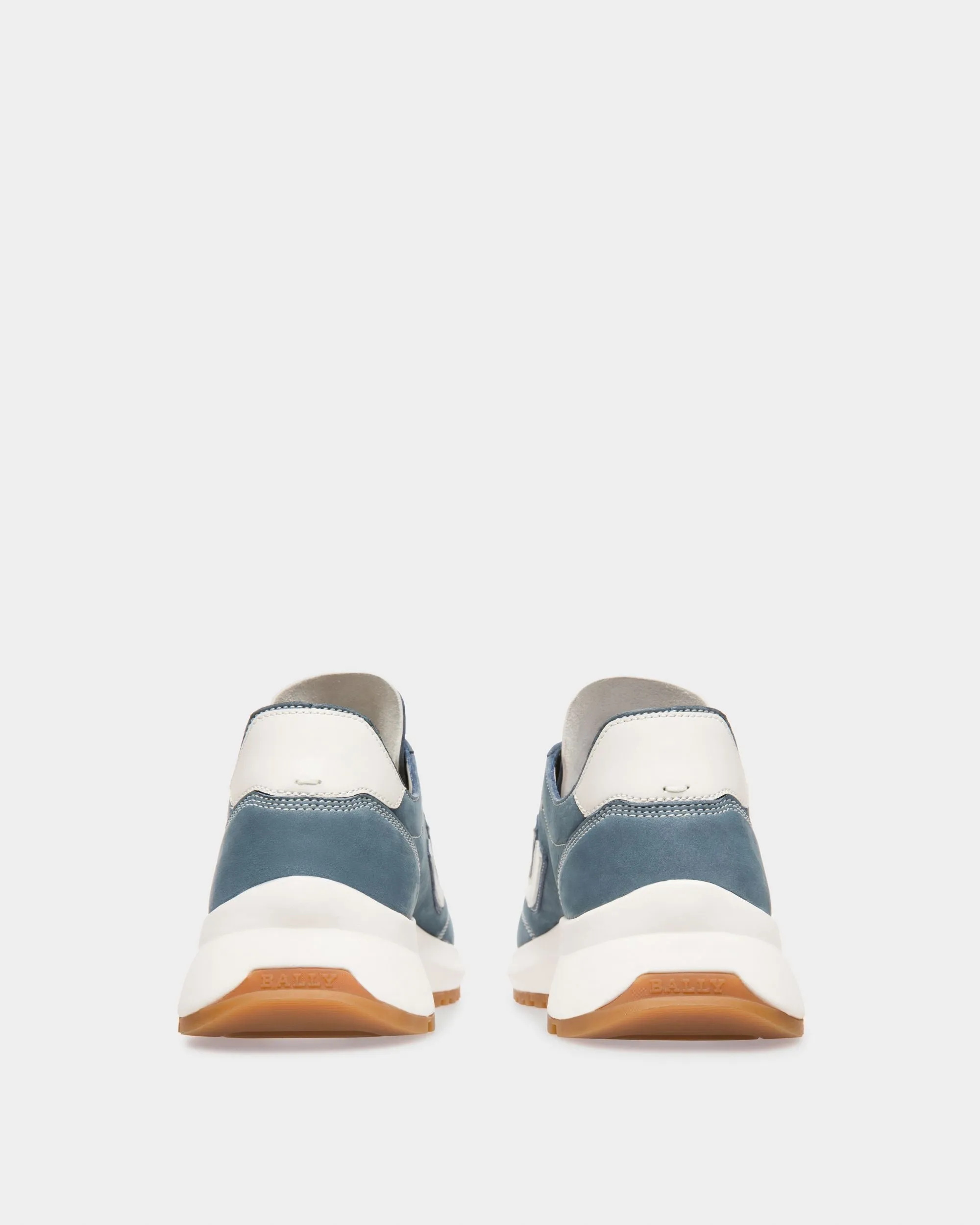 Demyl Leather Sneakers In Blue & White
