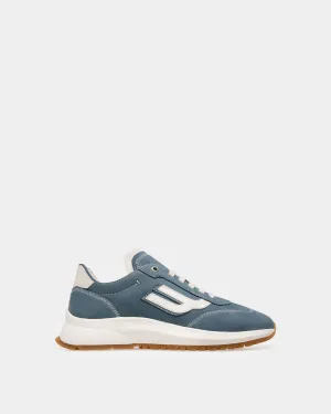 Demyl Leather Sneakers In Blue & White