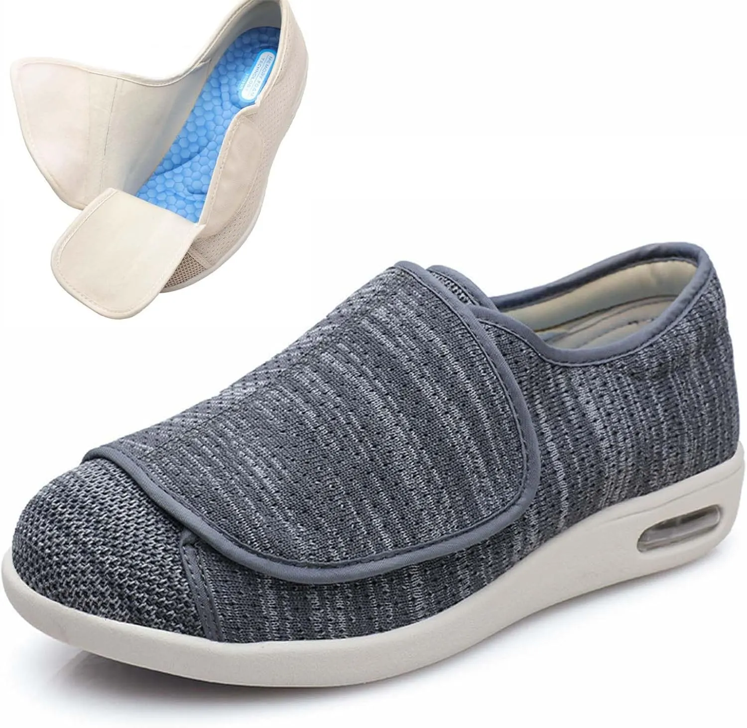 Diabetic Shoes Width Shoe for Elderly Women,Adjustable Closure Lightweight Breathable Swollen Feet Walking Edema Sneakers