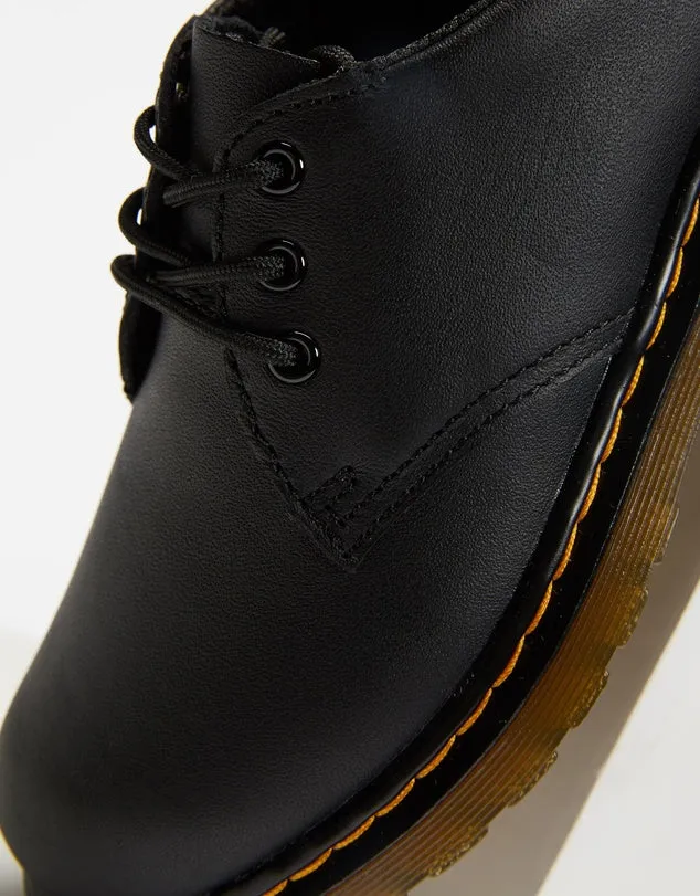 Dr Martens 1461 Juniors Lace Shoe Black Softy Yellow Stitching