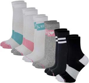 Dr. Motion Women Mid-Crew Compression Socks With Half-Cushion And Breathable Arch Support 6 Pairs