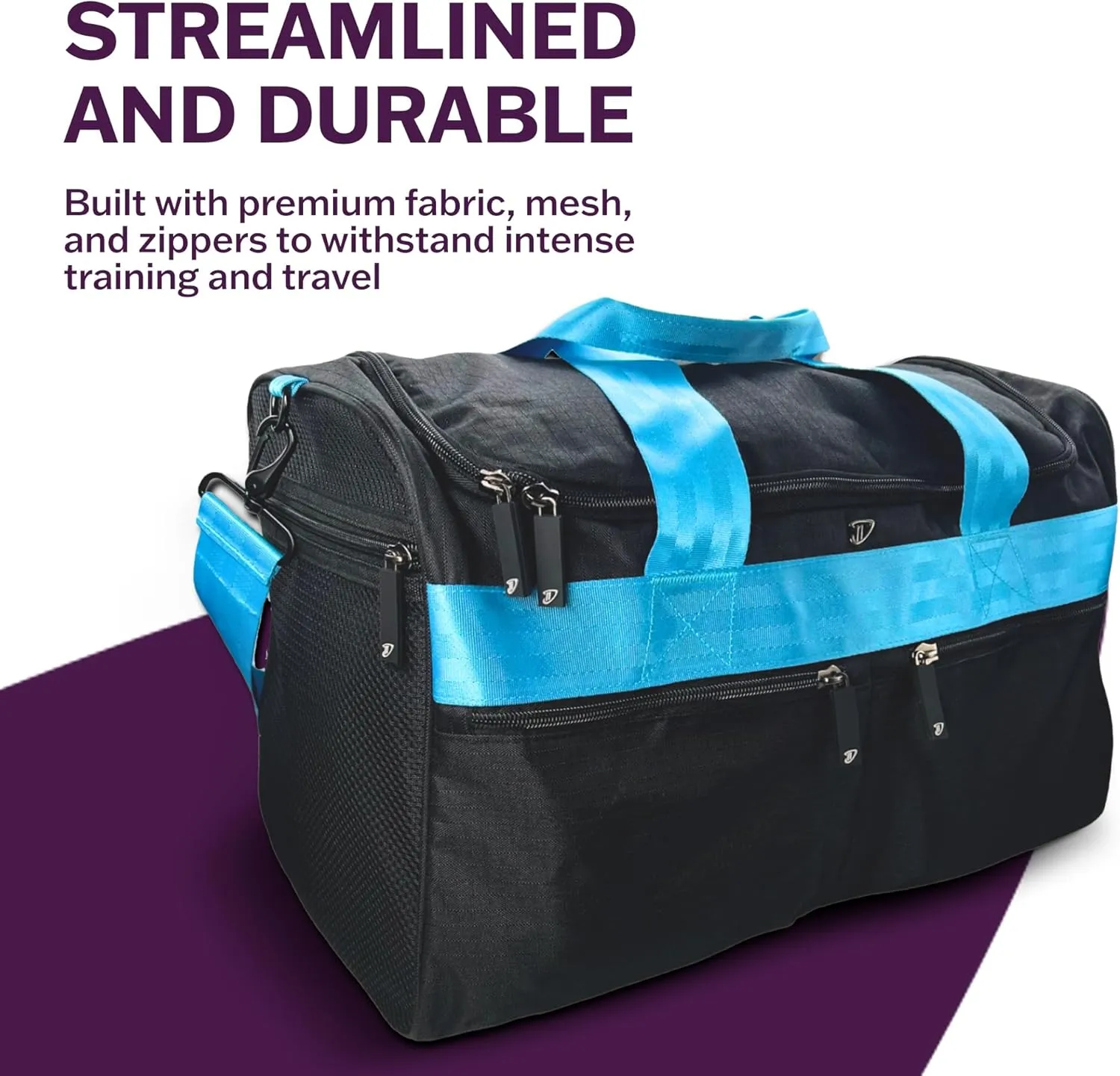 Dream Duffel Elevate Gym Bag, Sports Duffle with Shoe Pockets, Insulated Compartment, and Durable Design, 19"x12"x11.5", Blue