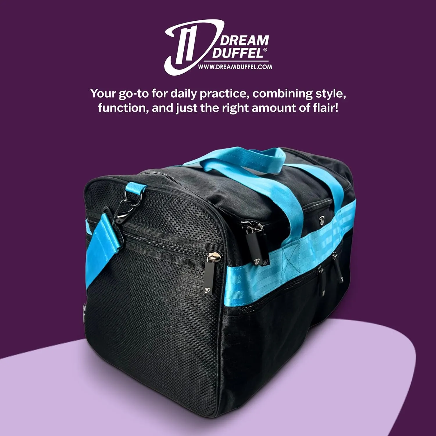 Dream Duffel Elevate Gym Bag, Sports Duffle with Shoe Pockets, Insulated Compartment, and Durable Design, 19"x12"x11.5", Blue