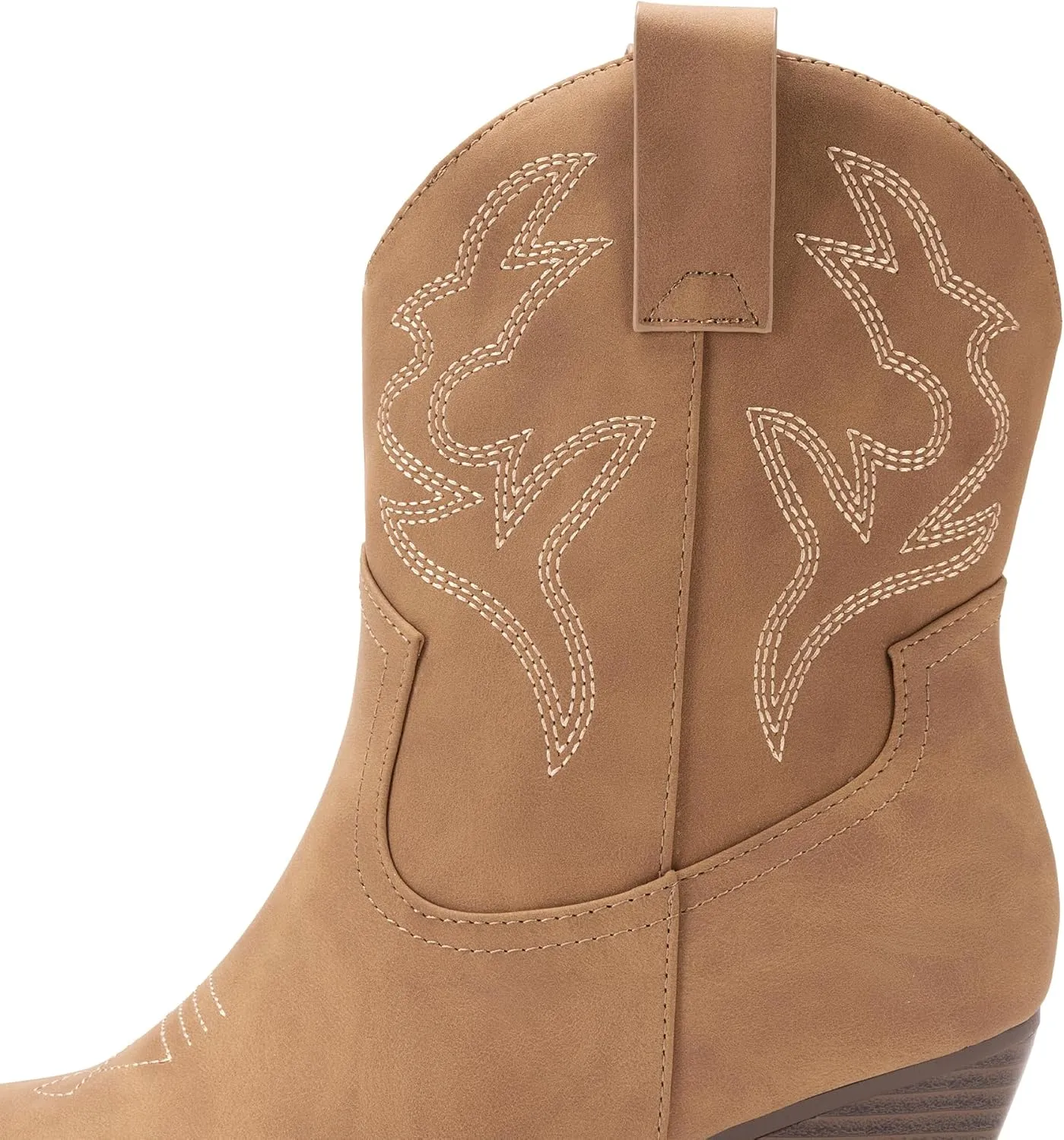 DREAM PAIRS Women's Cowboy Cowgirl Boots Embroidered Stitched Short Western Boots Low Chunky Heel Pointed Toe Ankle Booties