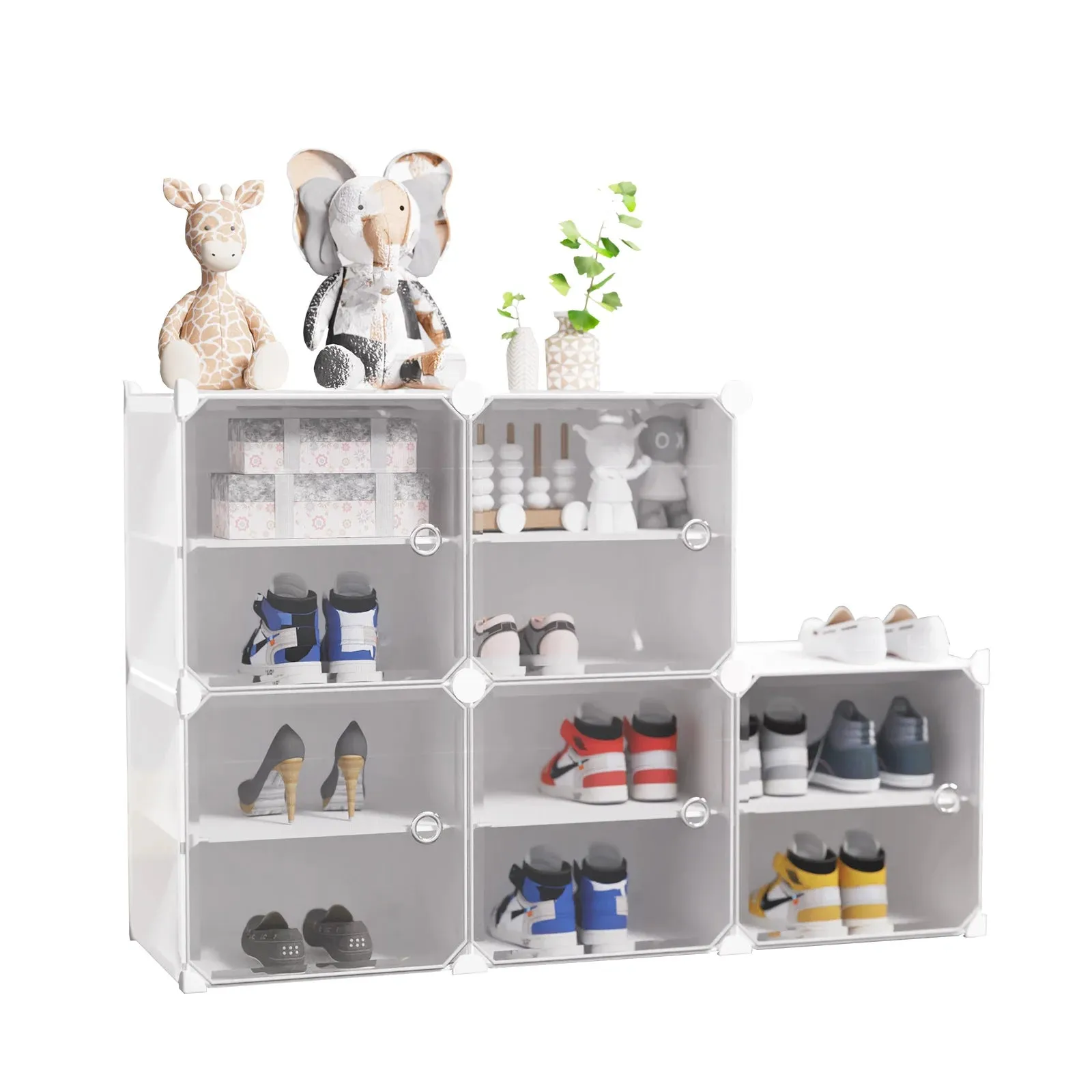 Elegant 12-Tier Shoe Rack Organizer with Dustproof Design