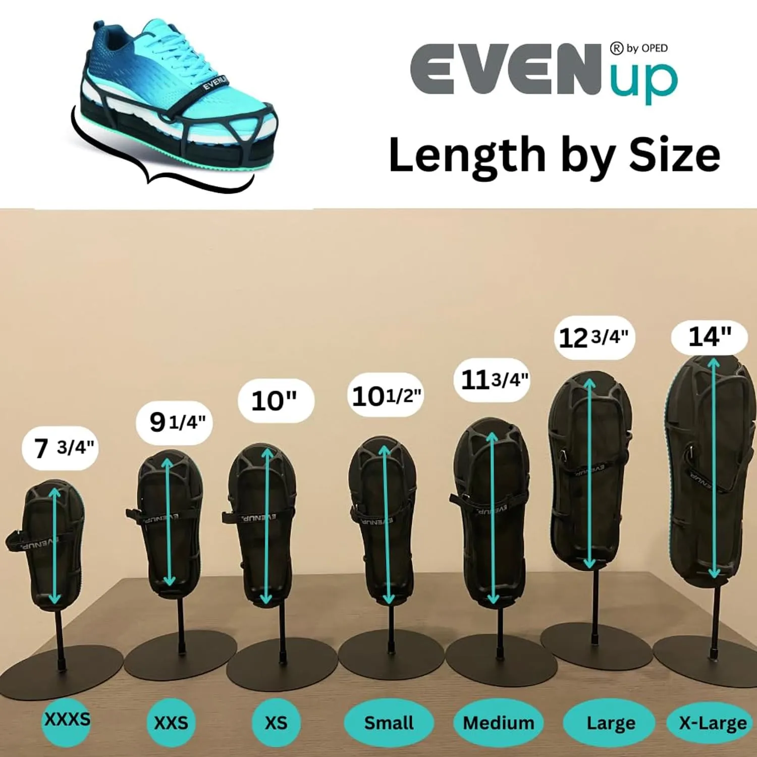 EVENup The Authentic Shoe Balancer Size Medium for use with Walking Boot or leg length discrepancy. Improves your gait using a variety of height adjustments.