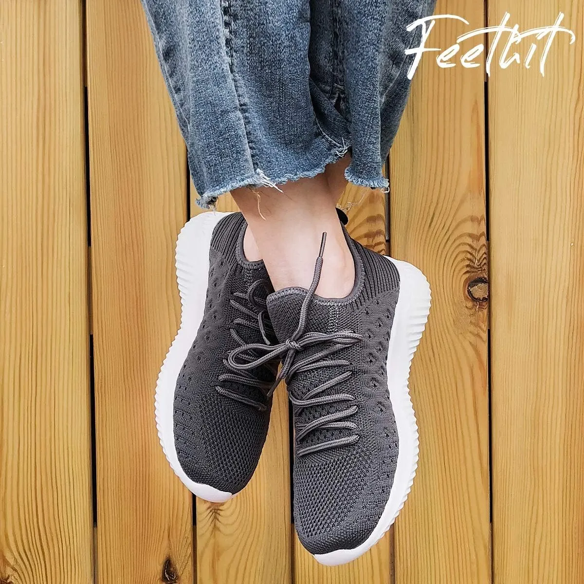 Feethit Womens Slip On Walking Shoes Non Slip Running Shoes Breathable Workout Shoes Lightweight Gym Sneakers