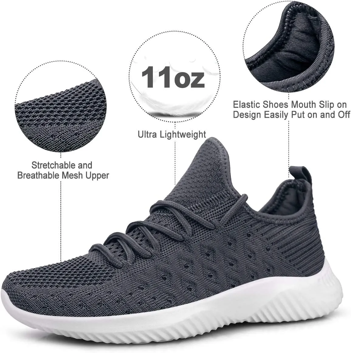 Feethit Womens Slip On Walking Shoes Non Slip Running Shoes Breathable Workout Shoes Lightweight Gym Sneakers