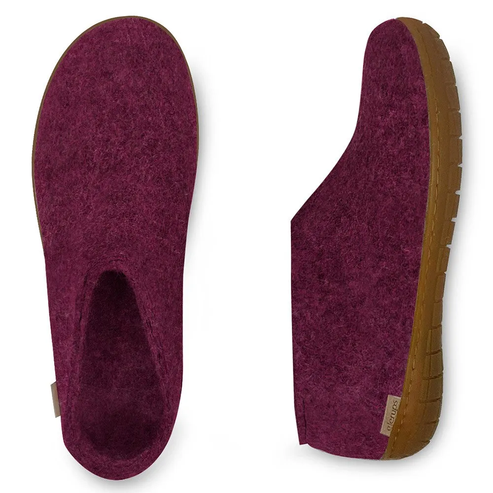 Felt Rubber Sole Shoe - Cranberry