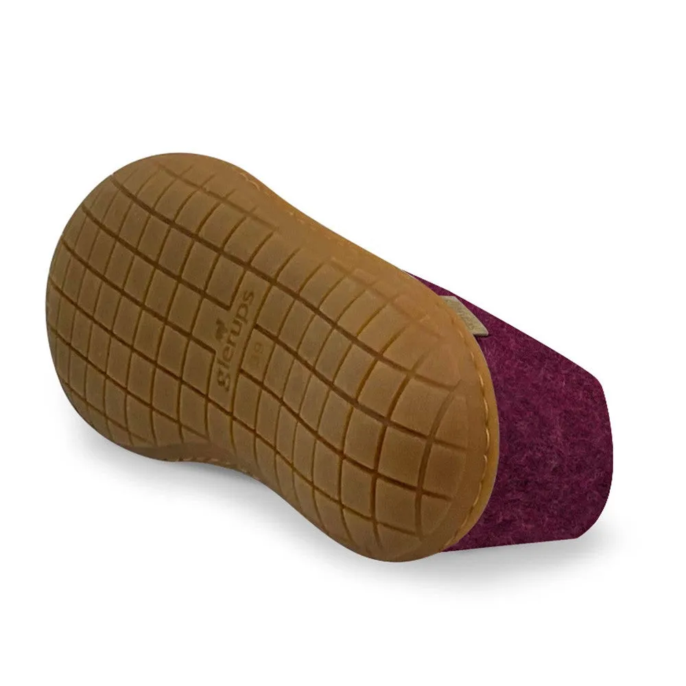 Felt Rubber Sole Shoe - Cranberry