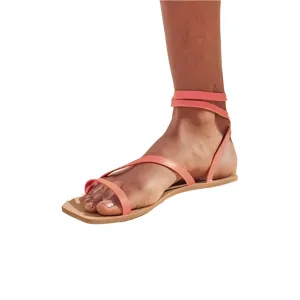 Flat vegan sandal by Arenaria - orange