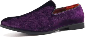 FLQL Men's Luxury Penny Loafer Slip-On Velvet Shoes Party Dancing Shoes Suede Wedding Shoes Plus Size 7-13