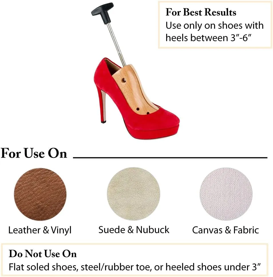 FootFitter High Heel Women Shoe Stretcher, Adjustable Shoe Stretcher for 3” to 6” Heels, Width Stretcher for Women Stilettos & Pumps (US 8-10.5) LARGE