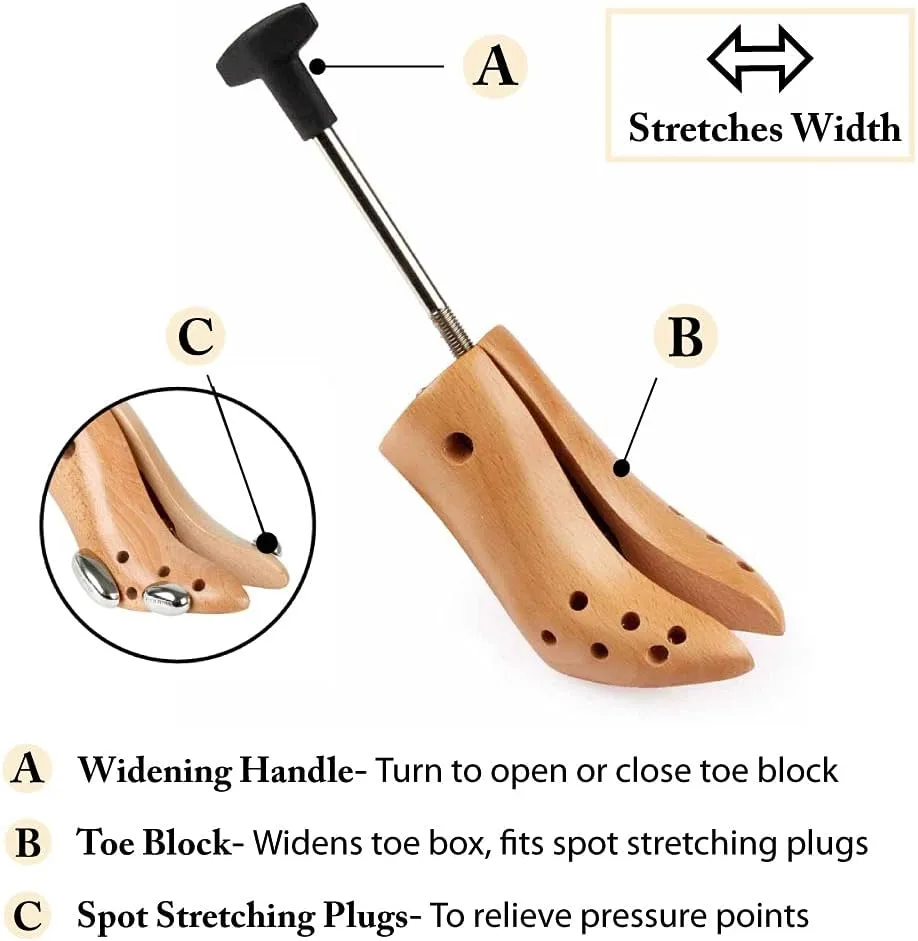 FootFitter High Heel Women Shoe Stretcher, Adjustable Shoe Stretcher for 3” to 6” Heels, Width Stretcher for Women Stilettos & Pumps (US 8-10.5) LARGE