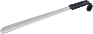 FootFitter Long Premium Stainless Steel Shoe Horn with Leather Handle Grip – Extra-Thick and Durable Metal Shoehorn